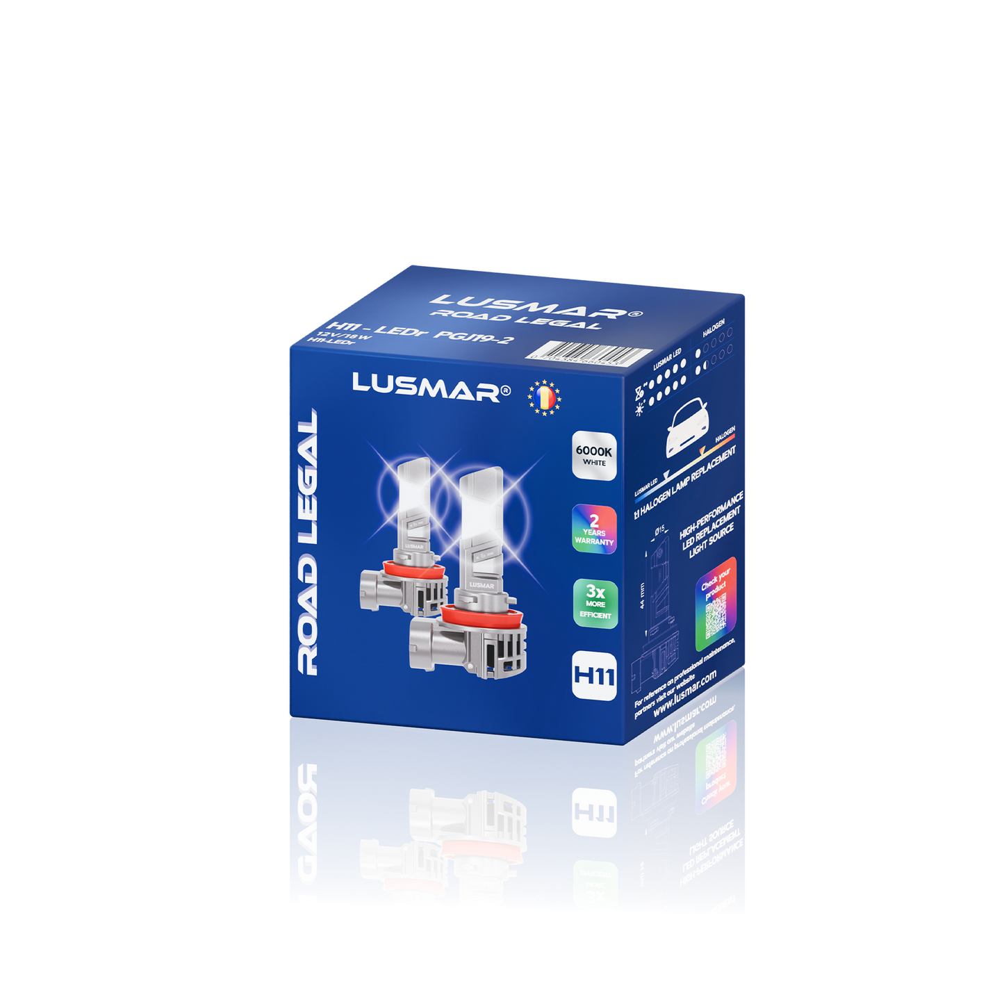 Kit LED H11 LUSMAR ROAD LEGAL 6000K - omologat
