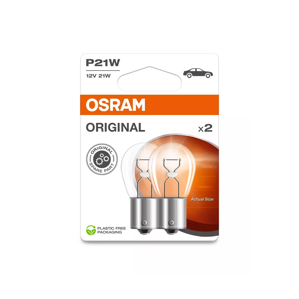 Set 2 x bec halogen BA15S P21W OSRAM 920 lm - 7506-2BL