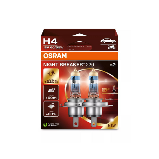Kit halogen H4 OSRAM Night Breaker 3300 lumeni +220% - 64193NB220-2HB