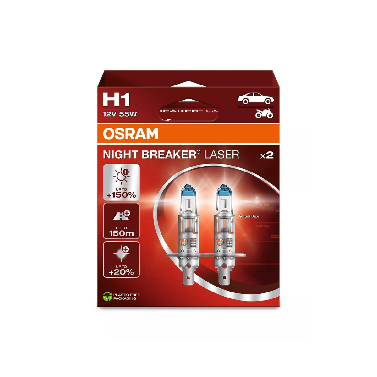 Kit halogen H1 OSRAM Night Breaker 3100 lumeni +150% - 64150NL-2HB